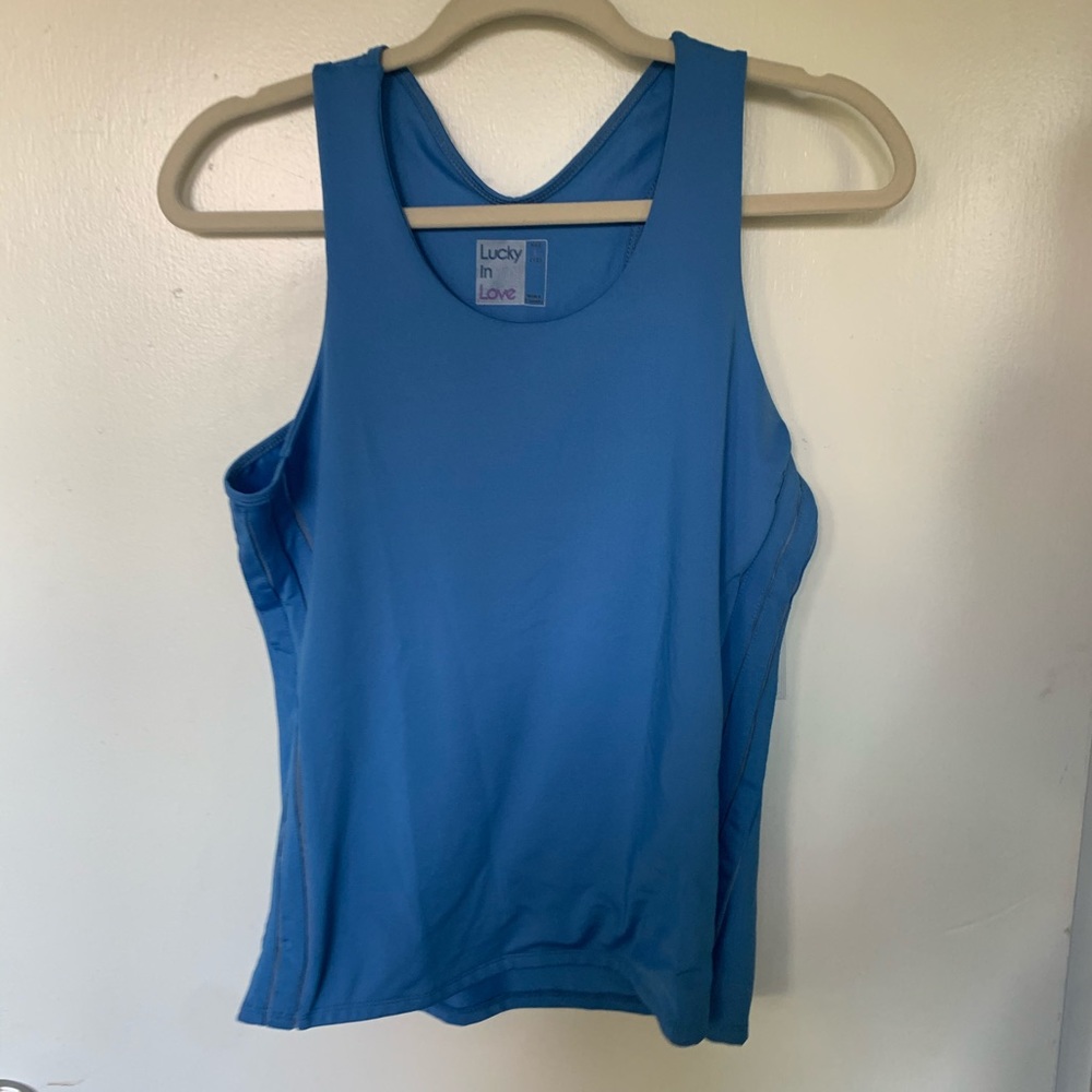 Blue women’s athletic tank top tennis large